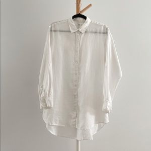 Uniqlo Oversized 100% Linen Shirt. White. Size L.